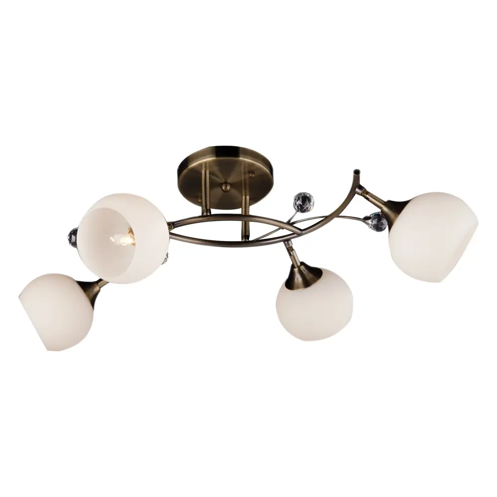 Люстра Капри 4xE27x40Вт, металл/стекло, бронза/белый Eurosvet STLM-2118936