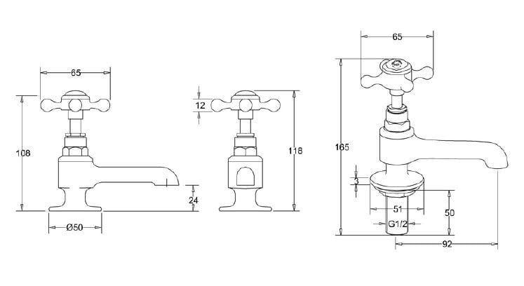 Смеситель для раковины с 2 отверстиями Burlington STAFFORD ARCH-00120558 - Вид №2