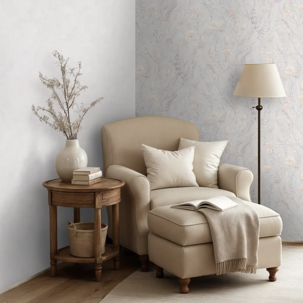 Обои флизелиновые Euro Decor Meadow серые 1.06 м ED7327-11 STLM-2059704 - Вид №5