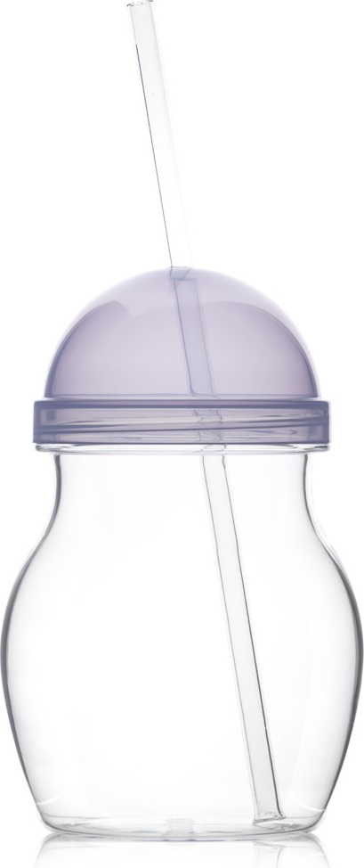 10640049 Diligence4us Бокал-матрешка с соломинкой 420мл Diligence4us (фиолетовая крышка) Акрил 