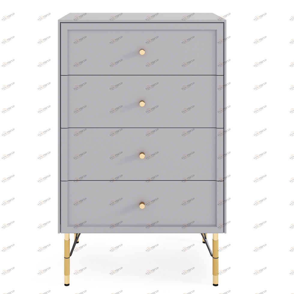 Комод с четырьмя ящиками и металлическими ножками серый Moon BRAGIN DESIGN ДИЗАЙНЕРСКИЕ, MOON 00-3862432 Серый 