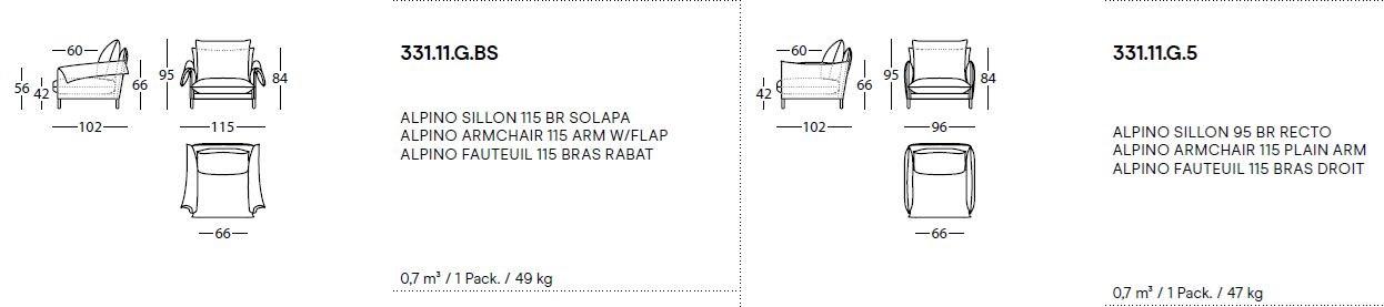 Sancal Кресло из ткани с подлокотниками Alpino sun-id-1377744 - Вид №3