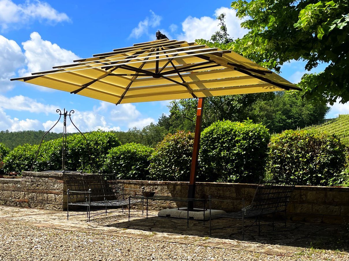 Вращающийся зонтик iroko с боковым полюсом Gardenart GIRASOLE IROKO ARCH-00029019