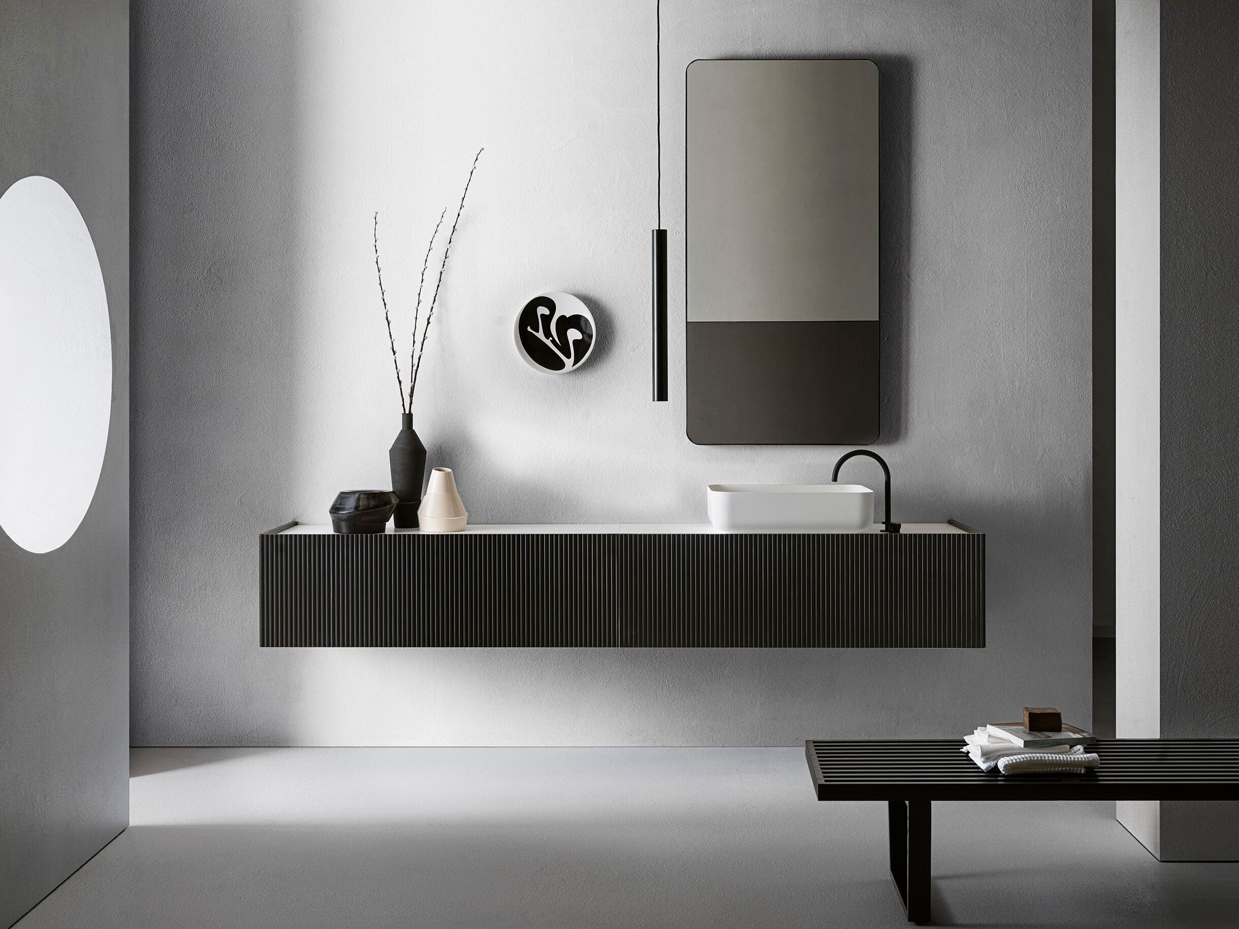 Состав ванной комнаты с раковиной, зеркалом и лампой Pirovano Millennium XL ARCH-00119954 - Вид №1