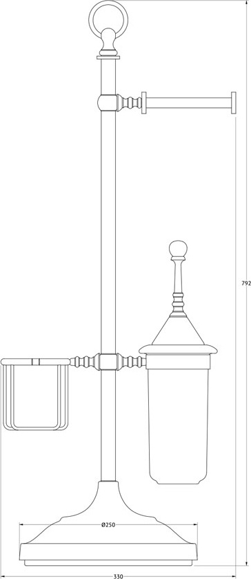 STI 334 Стойка с 3-мя аксессуарами для туалета 80 cm 3SC STILMAR MATTE GOLD Treesseci 3SC - Вид №1