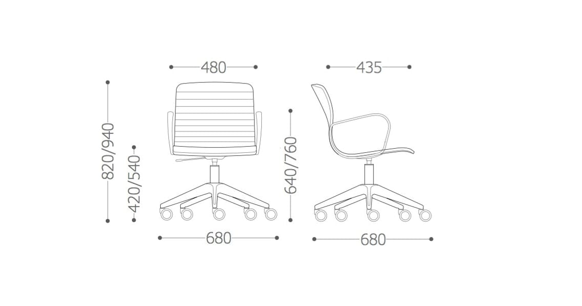 Тканевый мягкий поворотный операционный стул с подлокотниками VAGHI Union Guest ARCH-00073045 - Вид №5
