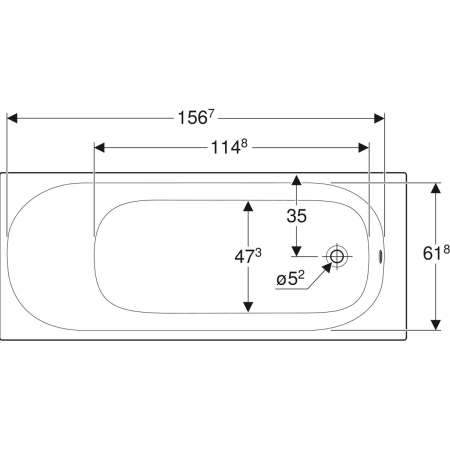 554.044.01.1 Прямоугольная ванна Geberit Soana, узкий край Geberit  - Вид №13