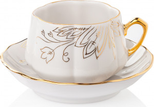 10617384 Мануфактуры Гарднеръ в Вербилках Чашка с блюдцем 100 № 7 "Сувенирная" Фарфор, Керамика