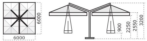 Scolaro Parasol Множественный квадратный зонт Alu sun-id-1438577 - Вид №9