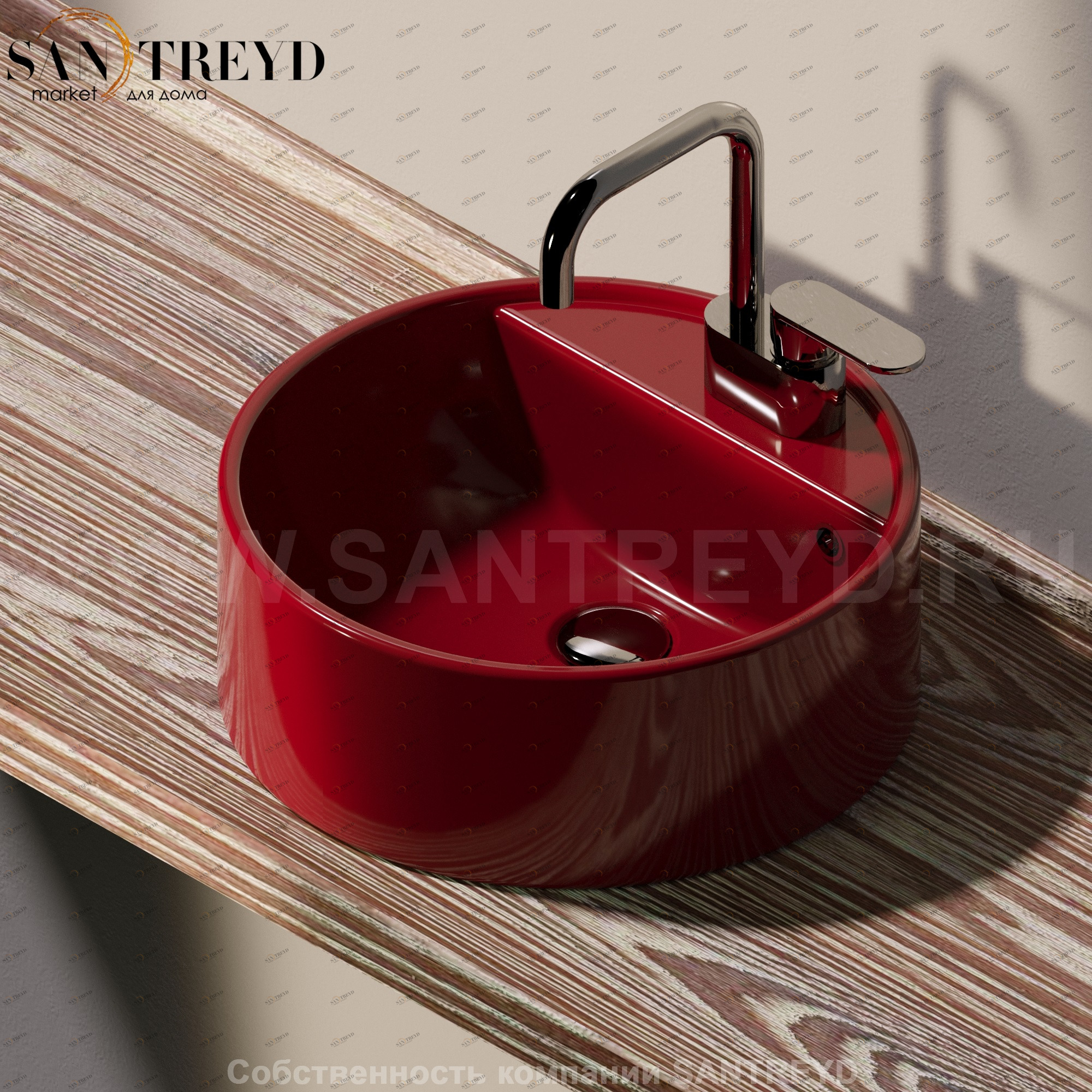 505042A3011 Накладная раковина на столешницу  круглая Ceramica Flaminia Twin