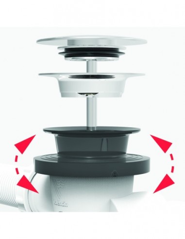 582500 000 00  Сифон для ванны Silencio, нижнее наполнение, автоматический с кабелем Л. 650 мм, хромированная поверхность Valentin Хром  - Вид №7