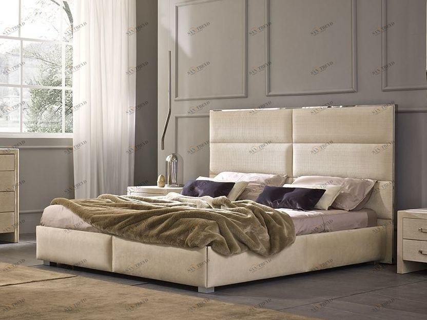 Chaarme Letti Кровать из экокожи с высоким изголовьем sun-id-1493138