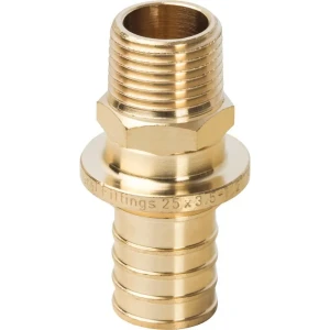 Переходник латунный STOUT 1/2"×25 мм с наружной резьбой 82197779