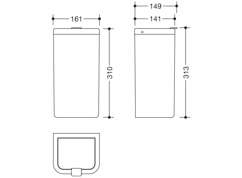 477.05B20498 Санитарная мусорная корзина HEWI Neuheiten SAN  - Вид №5