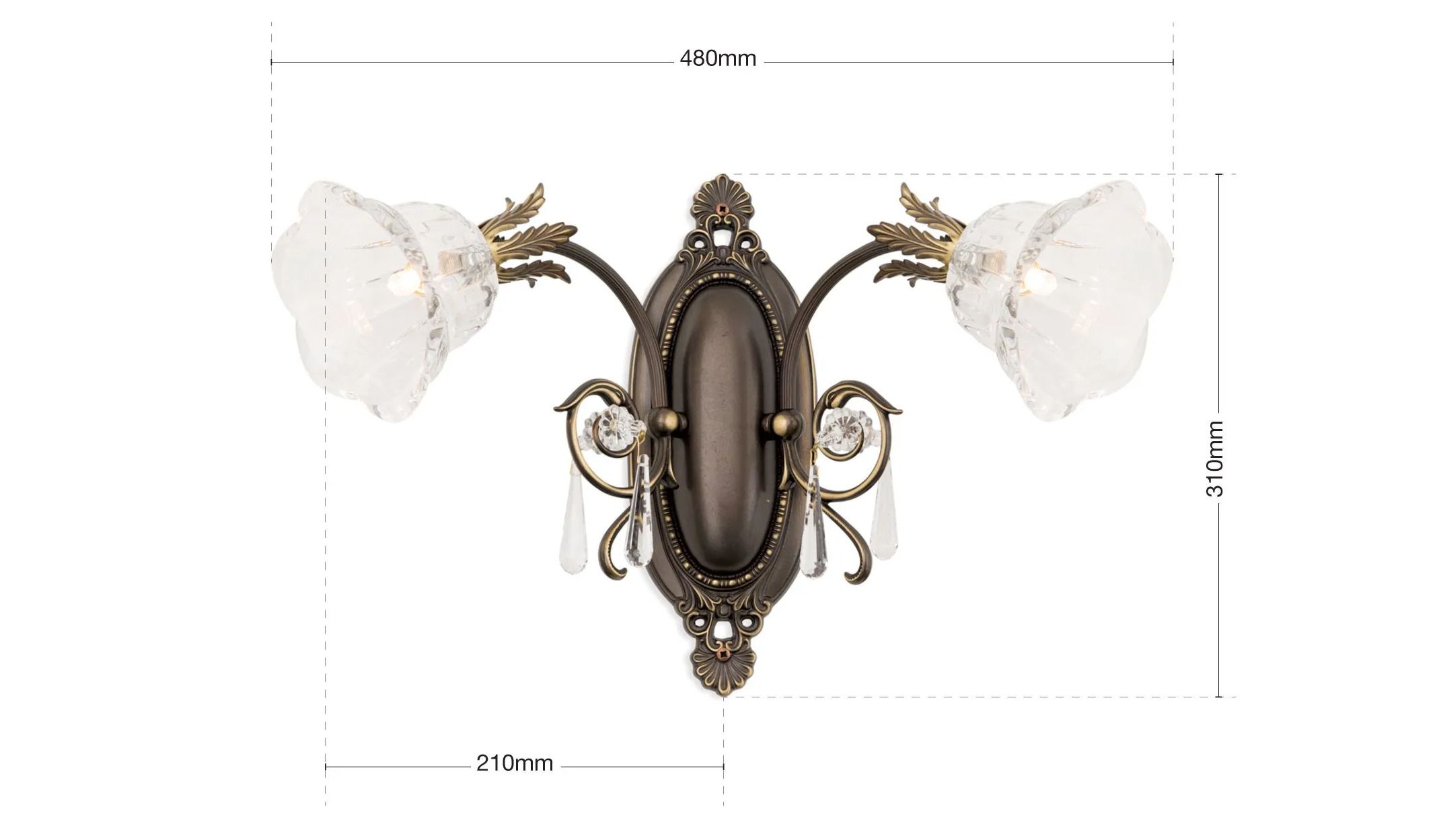 Кристалл и латунь настенный светильник Orion La Boheme ARCH-00031860 - Вид №7