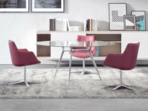 ESTEL GROUP Круглый стол для переговоров из стекла P016