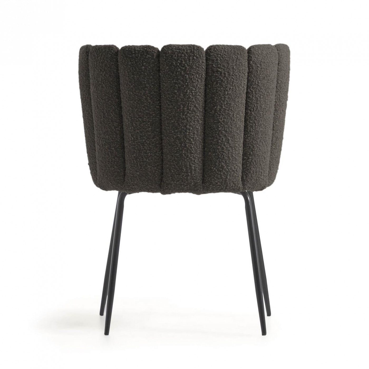 108105 Стул из черной овчины и металла с черной отделкой La Forma Aniela  - Вид №4