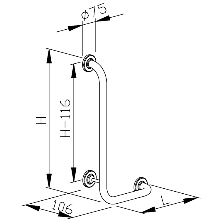 BF620 Угловой поручень 90° WAGNER_EWAR BARRIER-FREE LIVING Wagner Ewar  - Вид №1