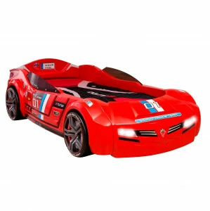 Кровать-машина с подсветкой 90х195 см красная BiTurbo CILEK CHAMPION RACER 00-3832321 Красный