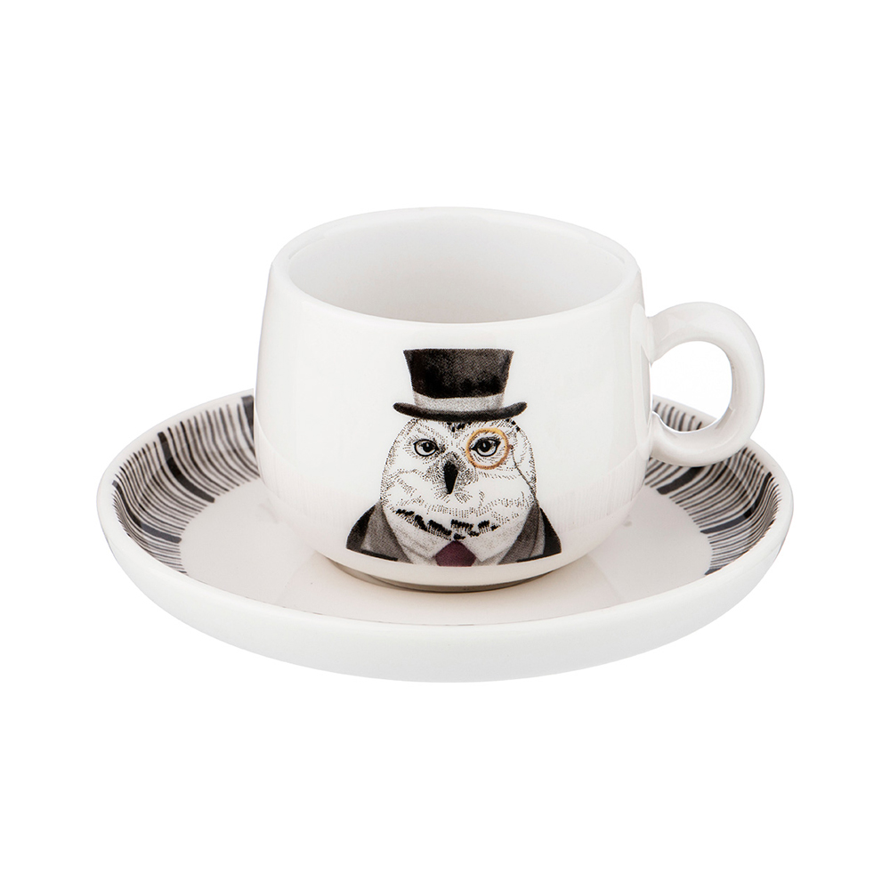 409-138 Посуда фарфоровая Кофейная пара FASHION ANIMALS 110 мл Lefard 