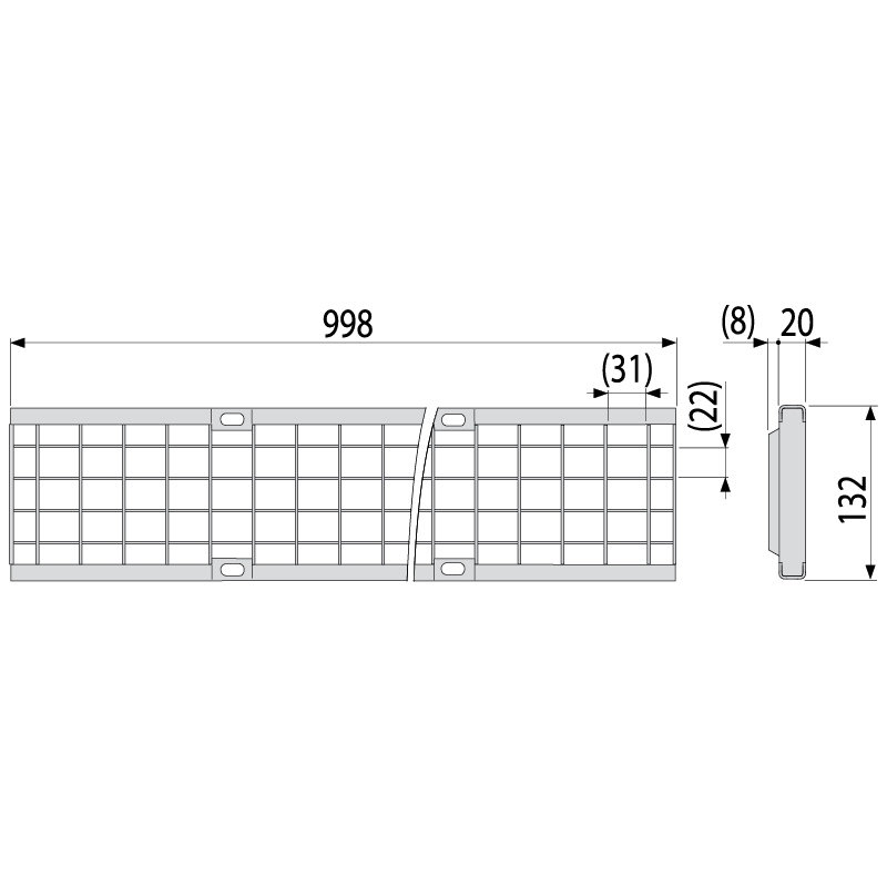 Решетка для дренажного канала AVZ103 оцинкованная, сварная B125 ALCAPLAST AVZR103 - Вид №1