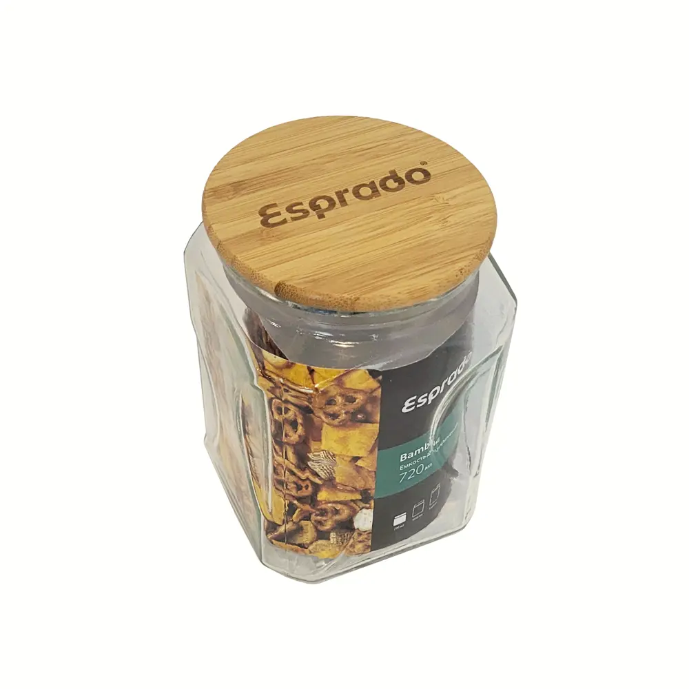 Банка для сыпучих продуктов Esprado Bambu 0.75 л стекло прозрачный STLM-2020424 - Вид №2