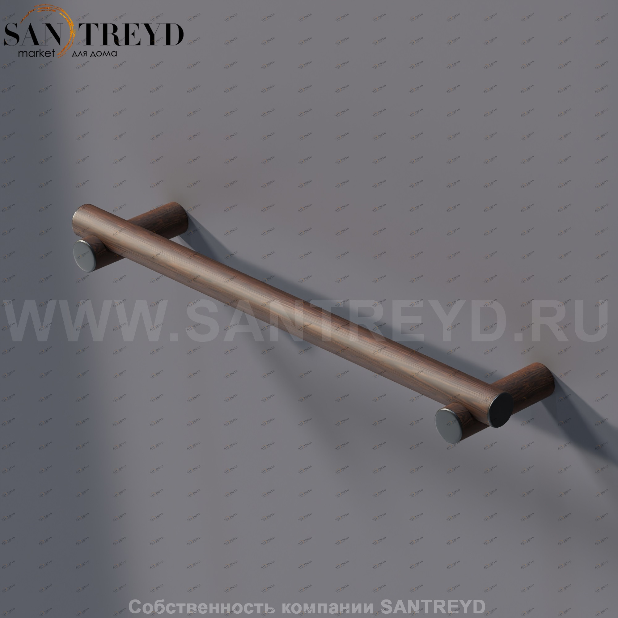 Agape DOT LINE Полотенцедержатель или базовый опорный элемент 50,4 см настенный коричневый дуб ADTL0450.RU ADTL0450RU