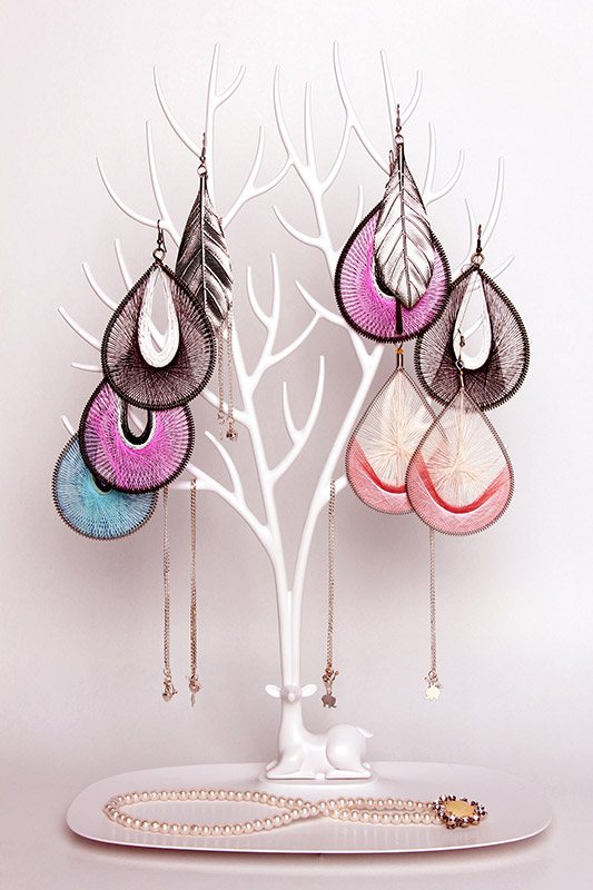 Декоративный органайзер для украшений Deer большой белый Qualy QL10172WH - Вид №1