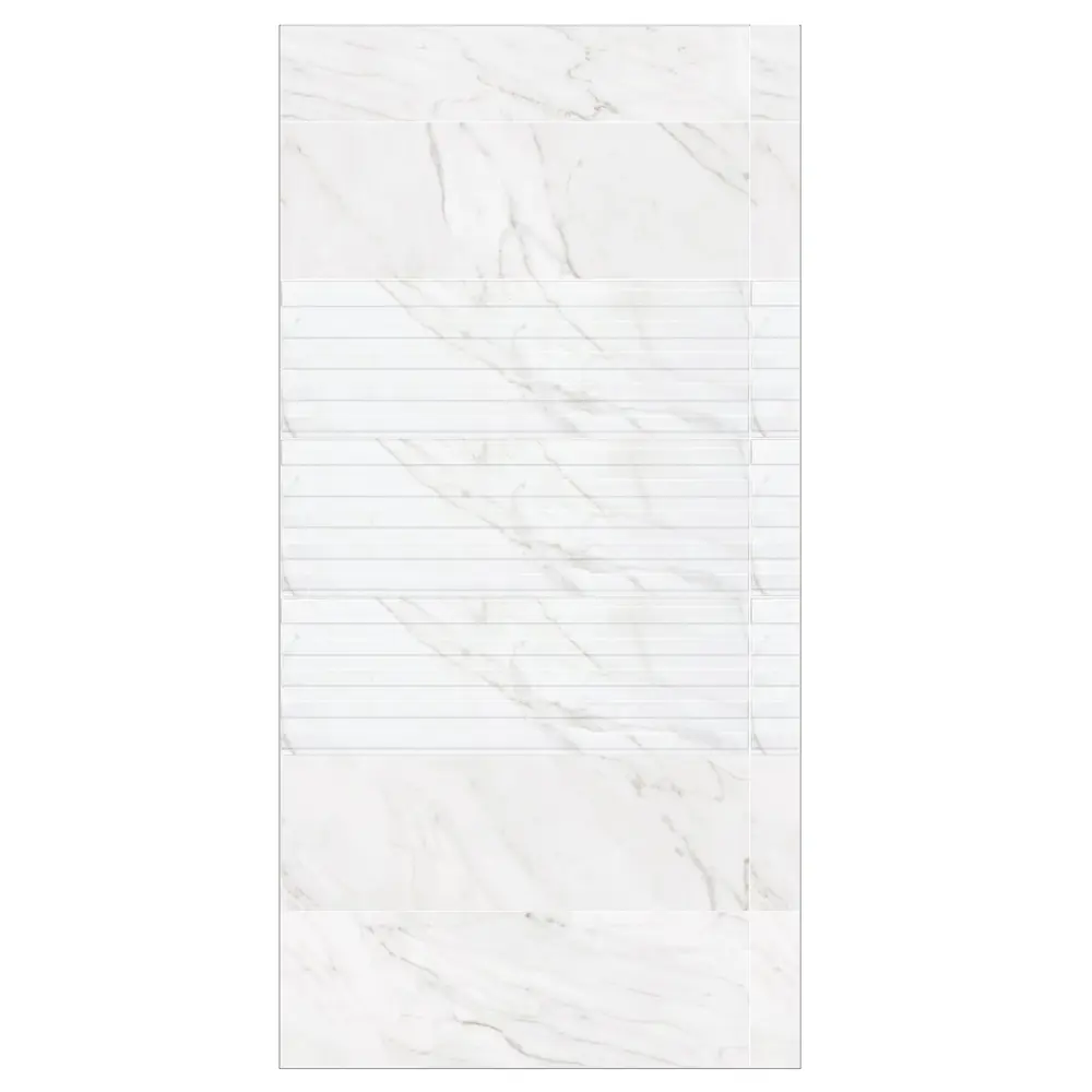 Плитка настенная Керамин Канцоне 7Д рельеф 90x30 см 1.35 м² цвет белый STLM-2142813 - Вид №5