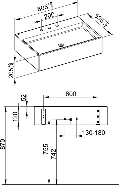 39062318003 Керамический умывальник KEUCO Edition 90 - Вид №3