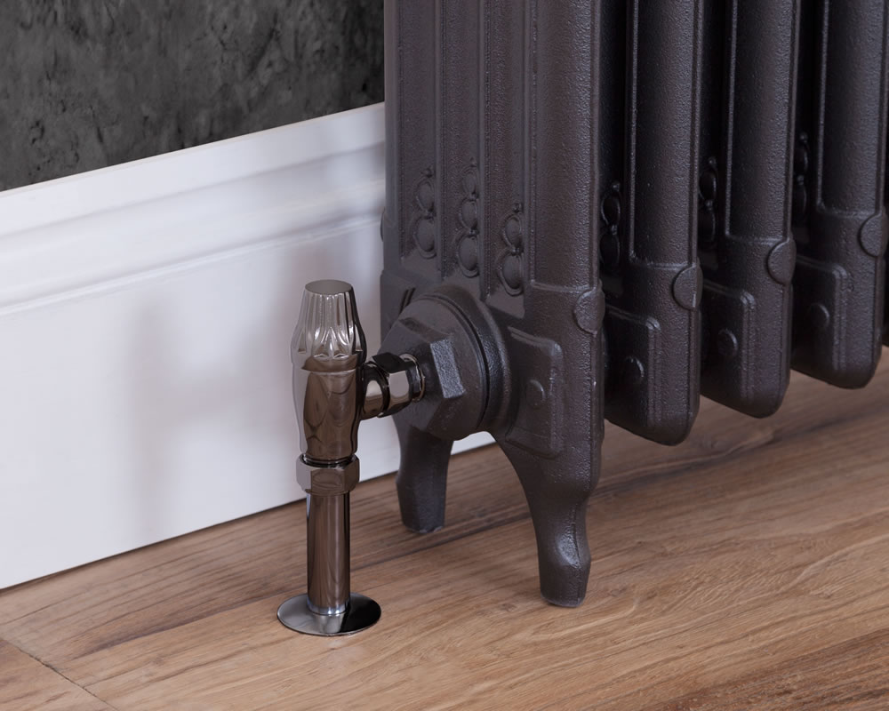 QSS046 Входной ручной клапан радиатора Crocus Wheel 15 мм (черный никель) Сarronheating  - Вид №3