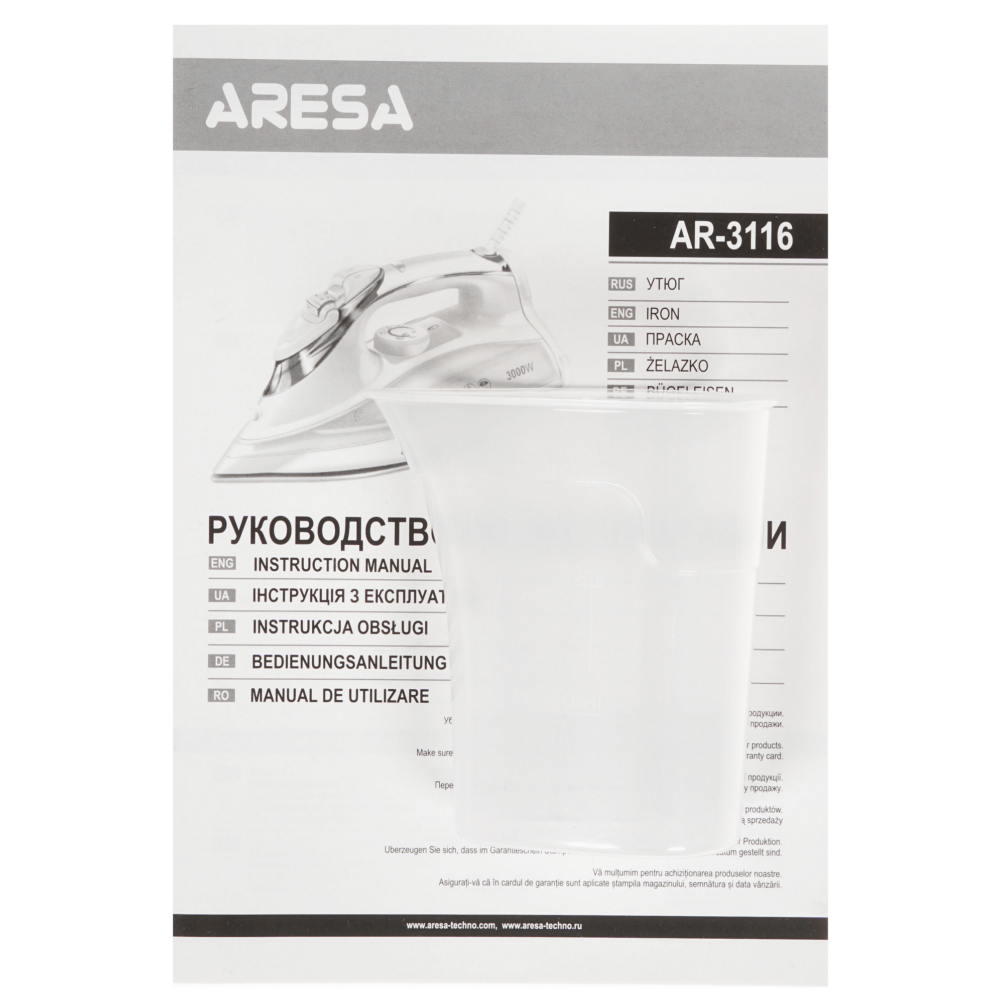 8152032 Утюг ARESA AR-3116 белый STDN-0007961 - Вид №6