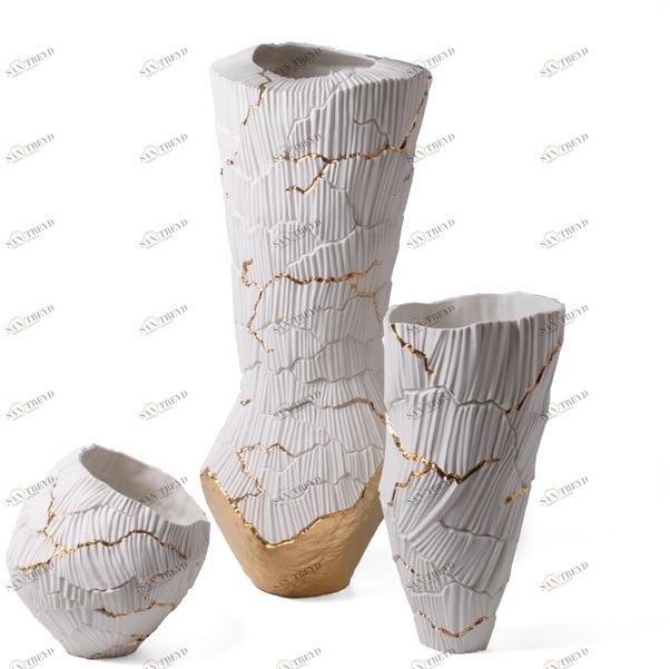 Fos Ceramiche Ваза из фарфора и золота Anemos sun-id-1513353