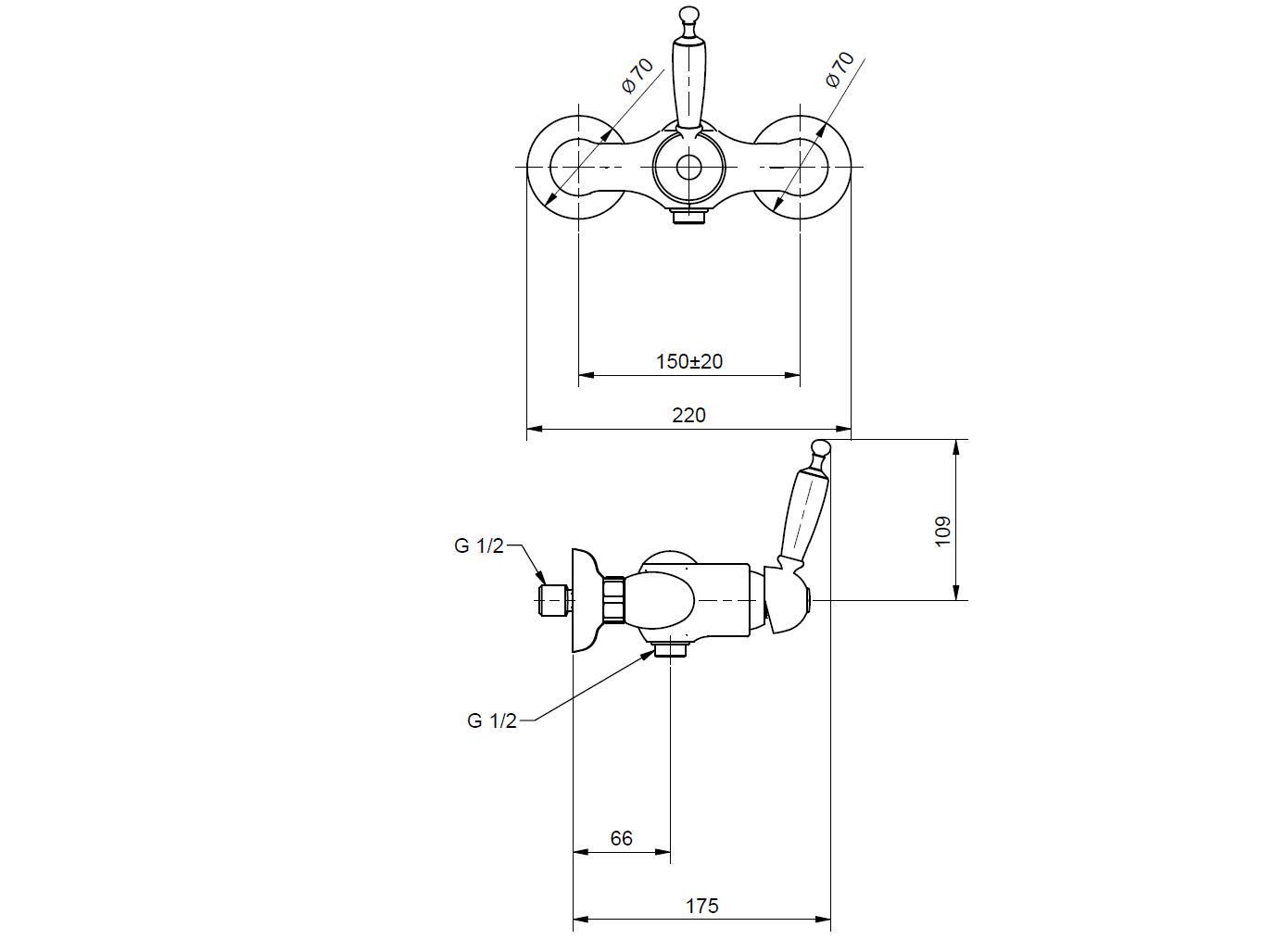 Однорычажный открытый смеситель для душа Gaia Mobili Complements ARCH-00051021 - Вид №1