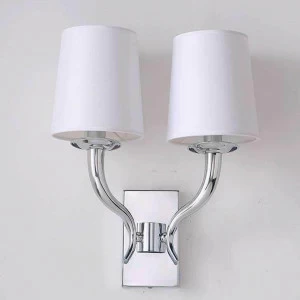 Бра с белыми абажурами серебро Newport 7502/A NEWPORT 7500 00-3931278 Белый;серебро