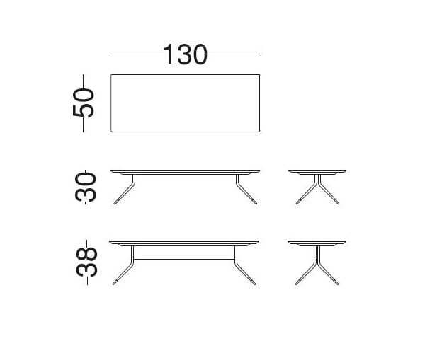 Прямоугольный низкий журнальный столик Vibieffe 1500 Swing ARCH-00142221 - Вид №2