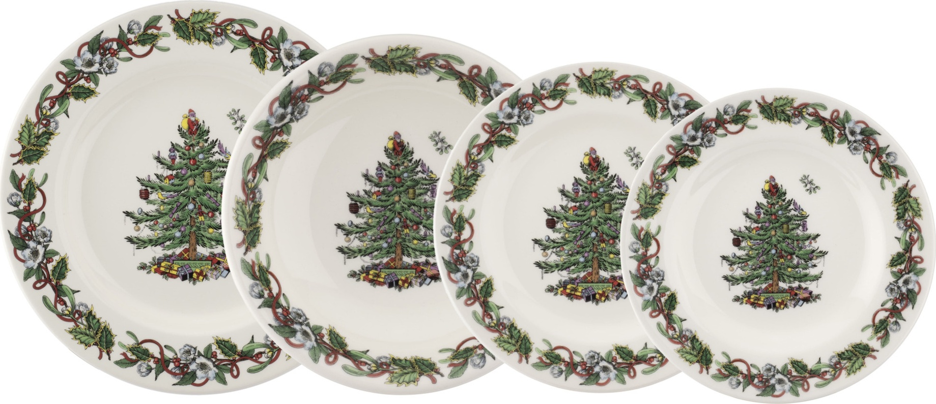 10667112 Spode Сервиз столовый Spode "Рождественская ель. Эксклюзив" на 4 персоны 16 предметов Фаянс 