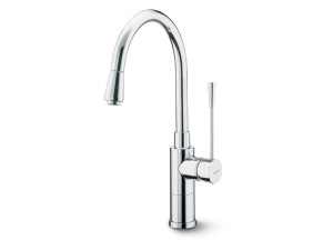 Смеситель для кухни с поворотным изливом и съемным ручным душем