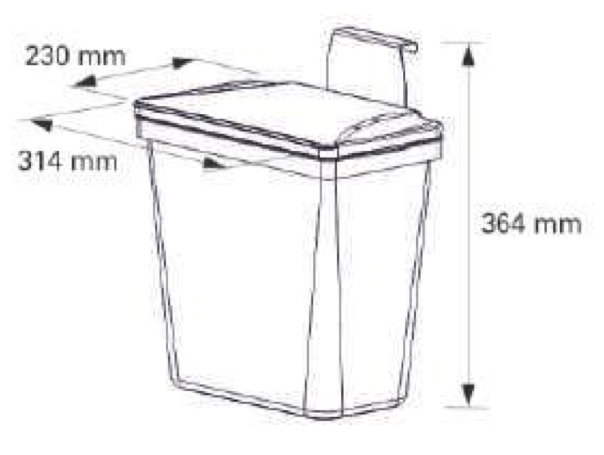 Контейнер для мусора на дверцу Zeta 11 Anthracite NAVAKO 10030 - Вид №6