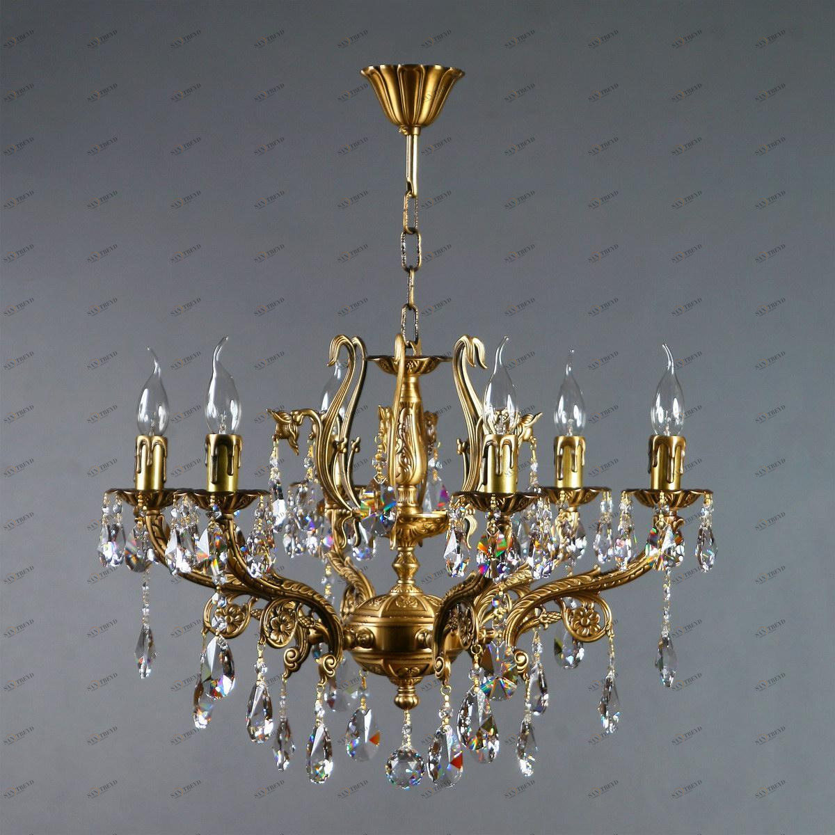 Подвесная люстра Ambiente Ferro 8828/6 AB Tear Drop AMBIENTE ДИЗАЙНЕРСКИЕ, FERRO 181520 Бронза 