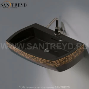 L283.461G Подвесная раковина настенная овальная A. e T. Italia SQUARE черная