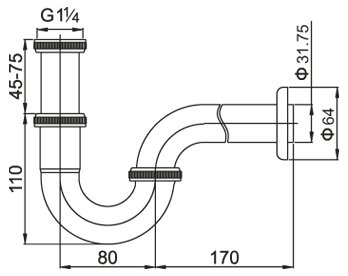 Сифон под раковину Cezares CZR-STC-02 ARTICOLI VARI - Вид №1