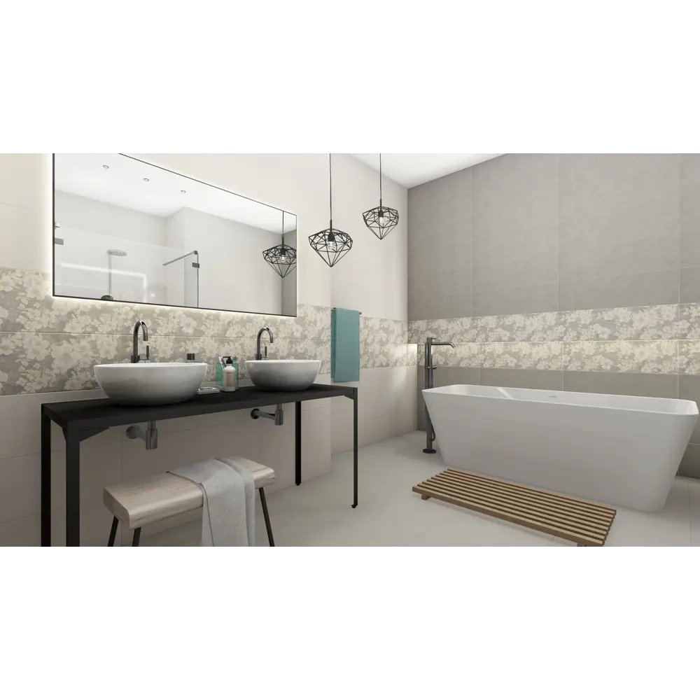 Плитка настенная «Орлеан» 2 75x25 см 1.69 м² цвет серый Керамин STLM-2069383 - Вид №3