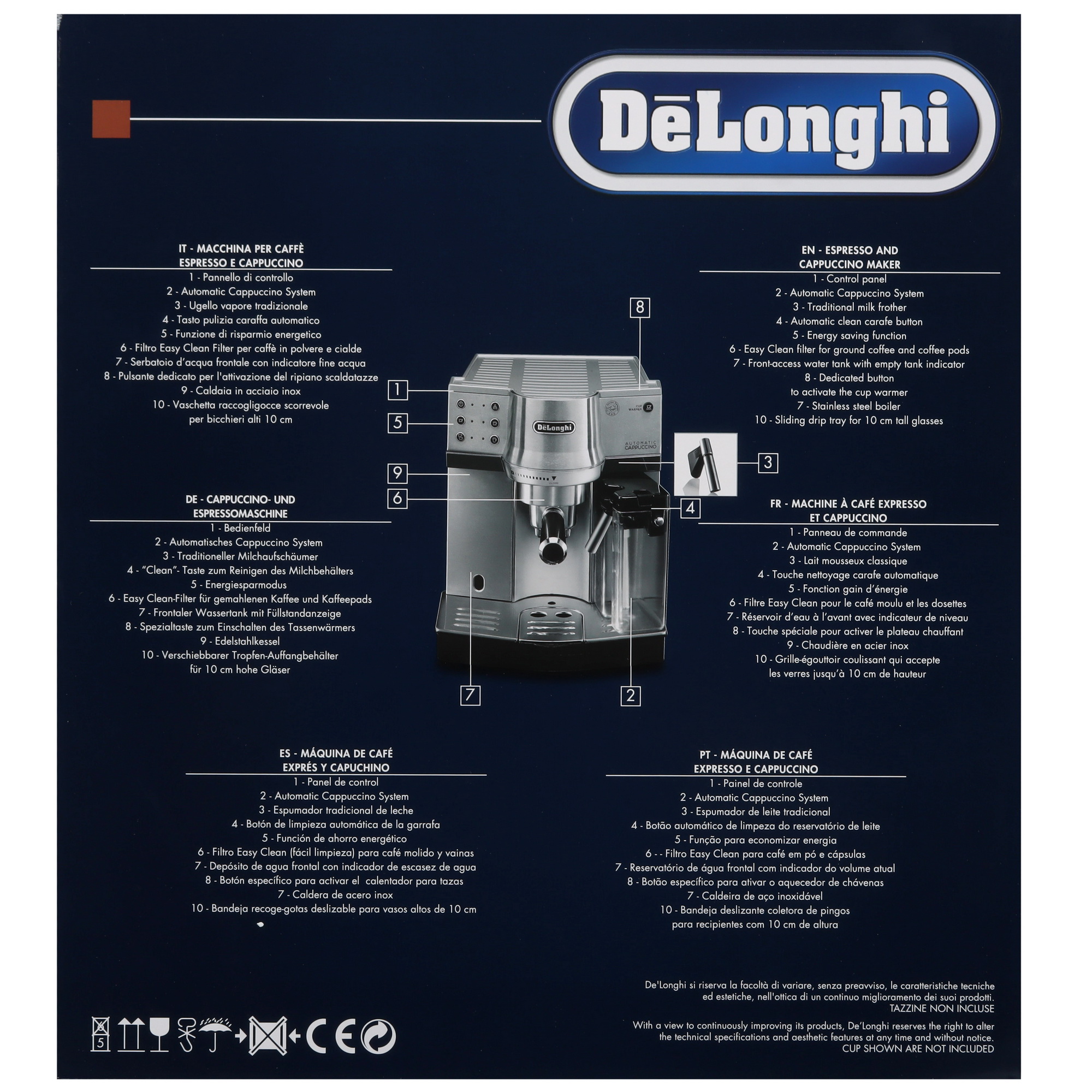 9276012 Кофеварка рожковая Delonghi EC860.M серебристый STDN-0003470 - Вид №9