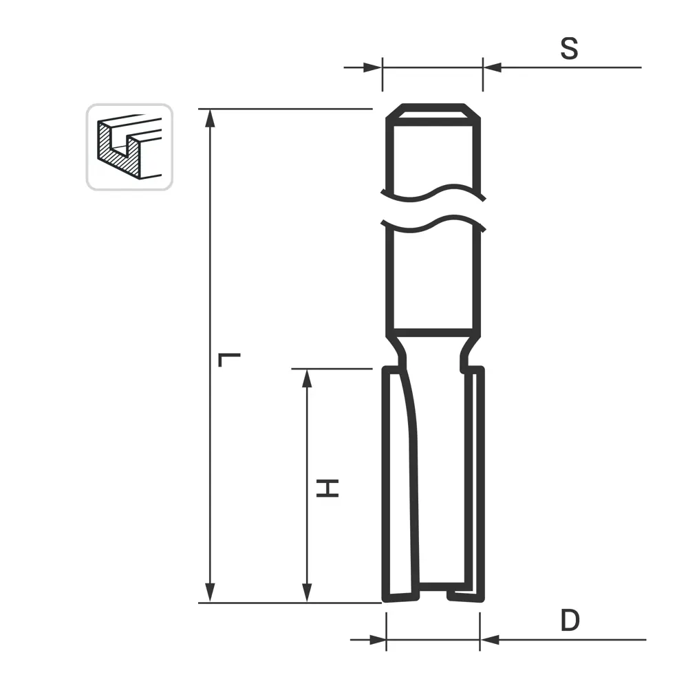 Фреза пазовая Fit 36640, 10x20x58 мм, хвостовик 8 мм 82262390 STLM-2170102  - Вид №1