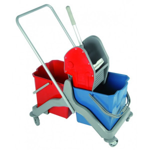 CKS 3225 Nossa Двухведерная уборочная тележка пластиковая с отжимом сьемные ведра 2х20 л.