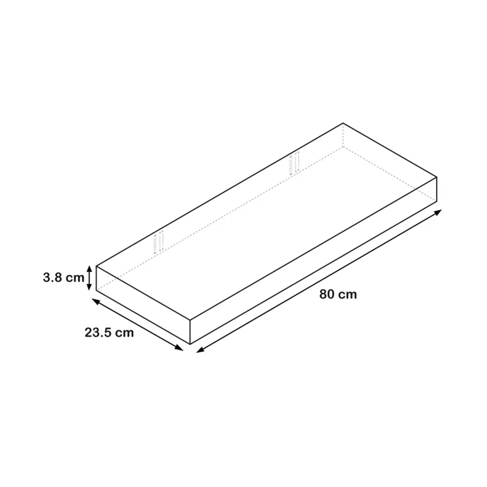Полка мебельная прямая 80x23.5x3.8 см МДФ цвет белый 81898862 STLM-2014835 SPACEO  - Вид №7