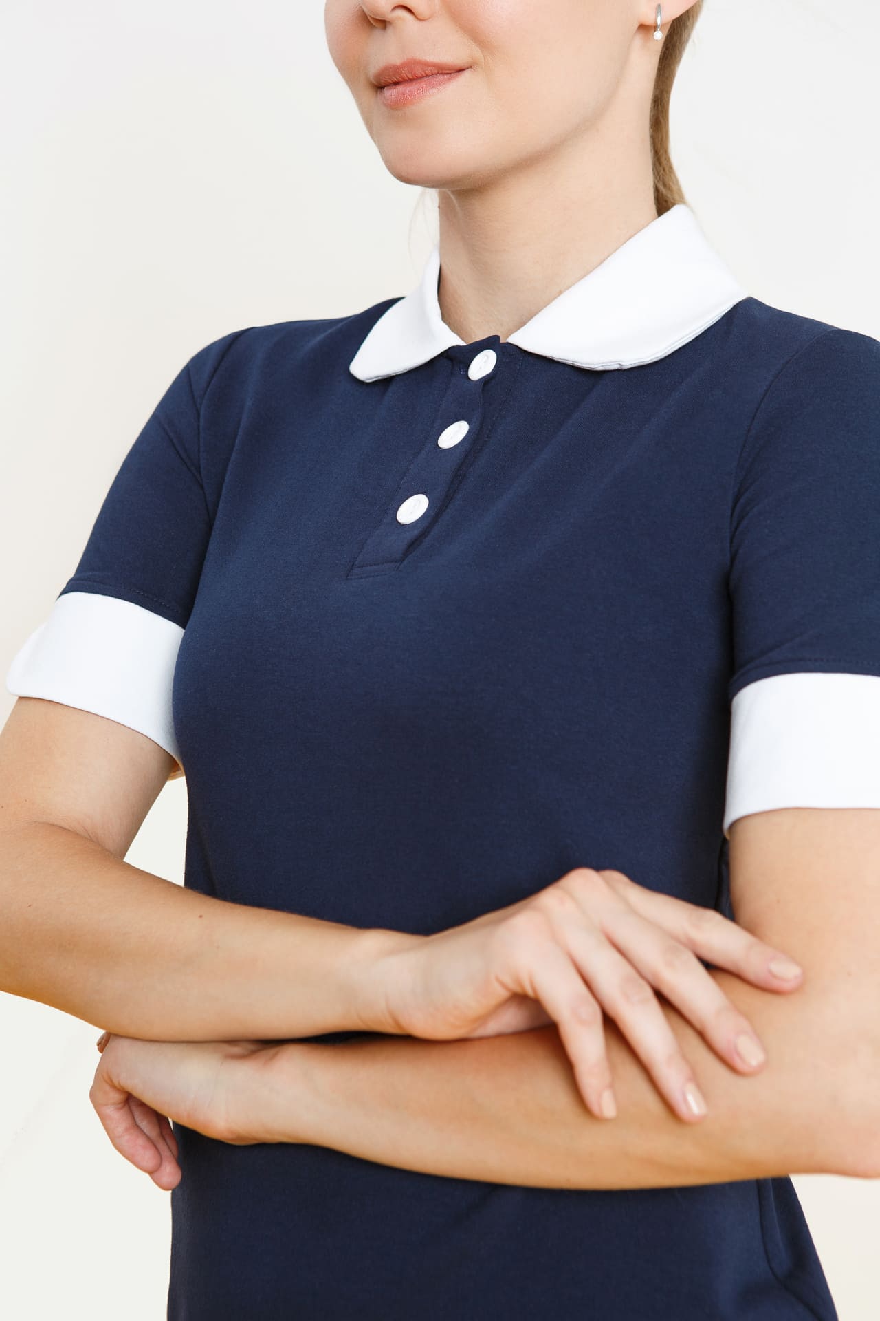 64657 Платье-поло трикотажное цвет NAVY (темно-синий) GRACE  Одежда для обслуживающего персонала  размер 44 (S)  - Вид №5
