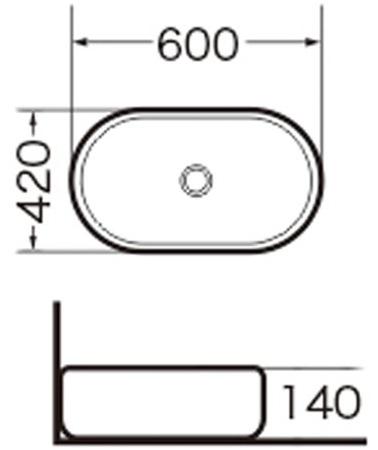 GR-3015 Накладная раковина на столешницу  прямоугольная Grossman  - Вид №2