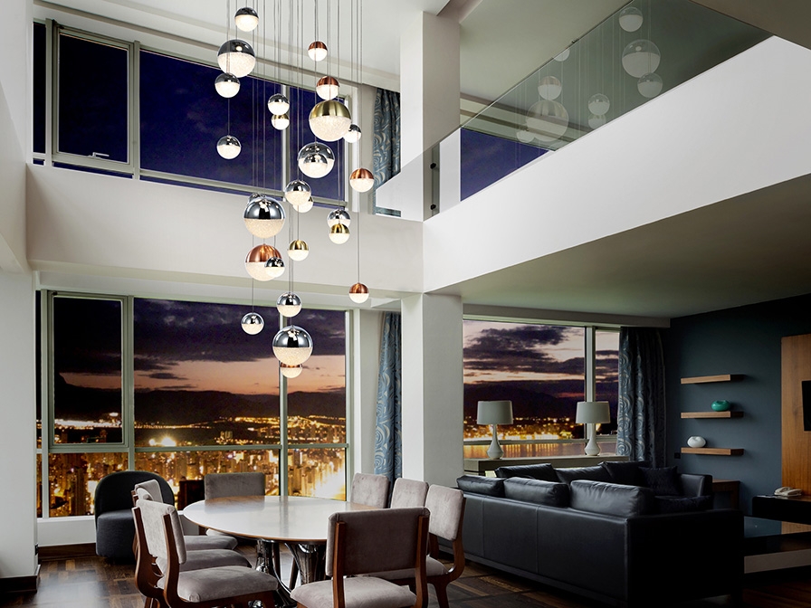 109085 Подвесной светильник LED 27L Ø80 DIM BLUETOOTH ССТ цветной 500 см Schuller Sphere - Вид №1